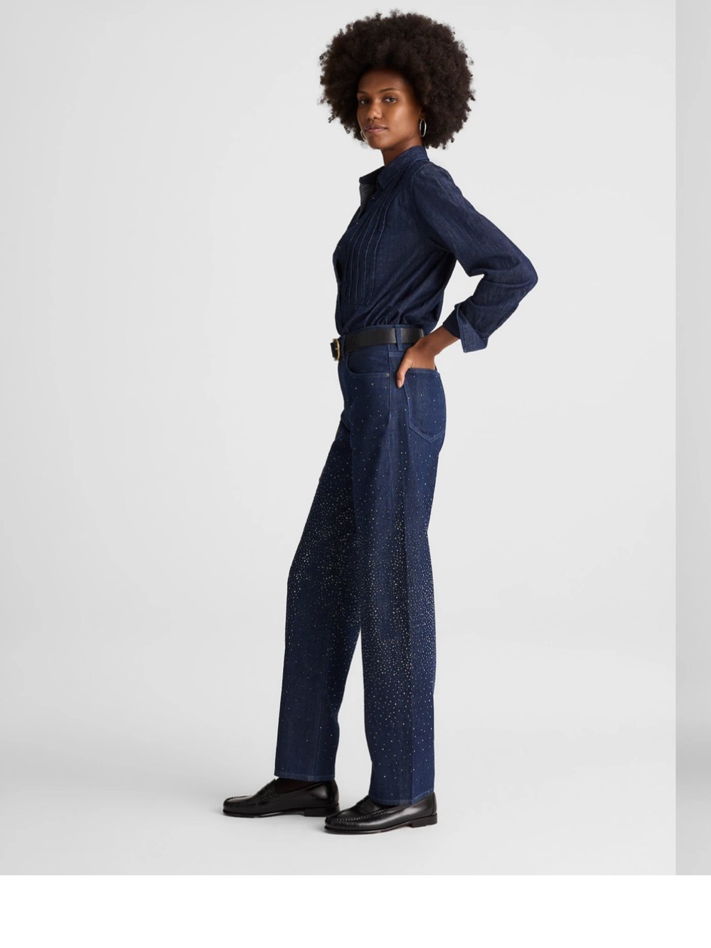 Madewell NWT Sz 30 Balloon Leg Rhinestone Embellished Jeans - Picture 3 of 6